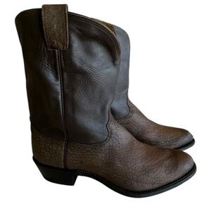 Vtg Men’s 15 D Olathe Kansas USA Brown Cowboy Western Boots NOS 9999